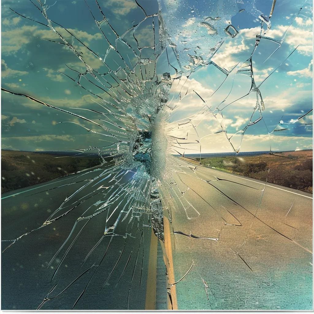 Comparison of a repaired windshield versus a damaged windshield, illustrating the benefits of resin injection repair
